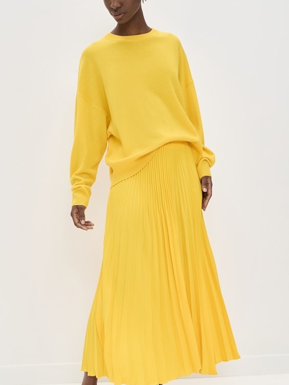 Jenni Kayne Yellow Pleated Maxi Skirt